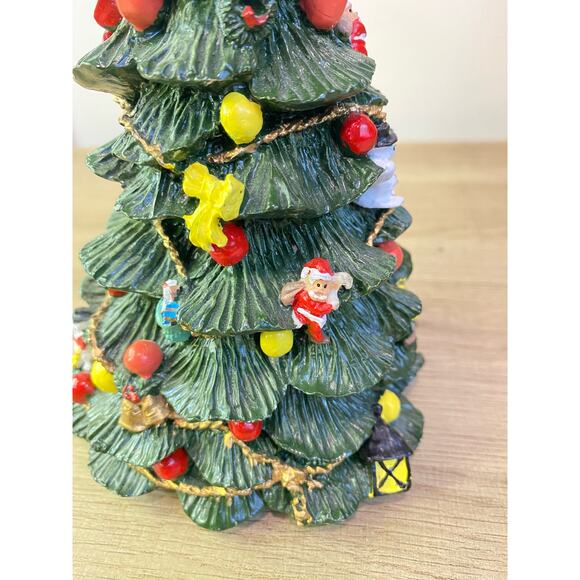 Vintage  8 inch Resin Hand Painted Christmas Tree Hollidays Decoration - Picture 3 of 10